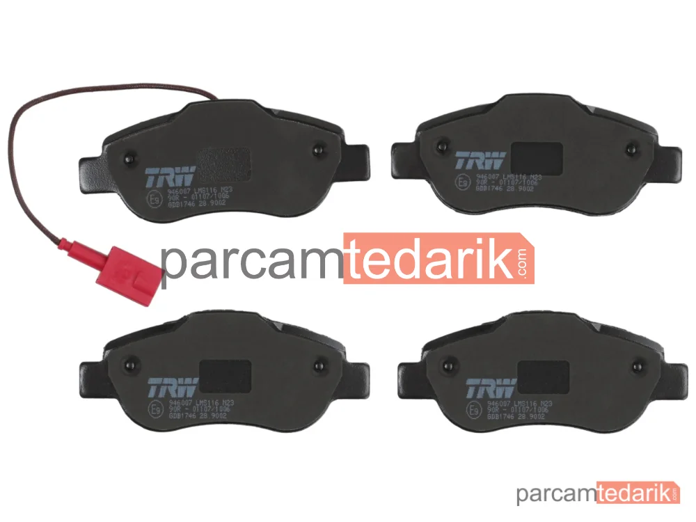 TRW GDB1746 | Fren Balatası Ön Fiat Fiorino 1.4 07=>, 1.3 D Multijet 07=>, Panda 1.2 4X4 10-13, 1.3 D Multijet 06-13, 1.3 JTD Multijet 4X4 10-13, 500 1.4 07=>, 1.3 D Multijet 07=>, 500 C 1.2 09=>, 1.3 D Multijet 09=>, Ford KA 1.3 TDCİ 08=>