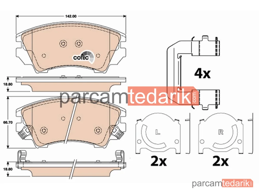 GDB1783 | Fren Balatası — Opel Insignia A Sedan, Opel Insignia A Sports Tourer, Opel Insignia A
