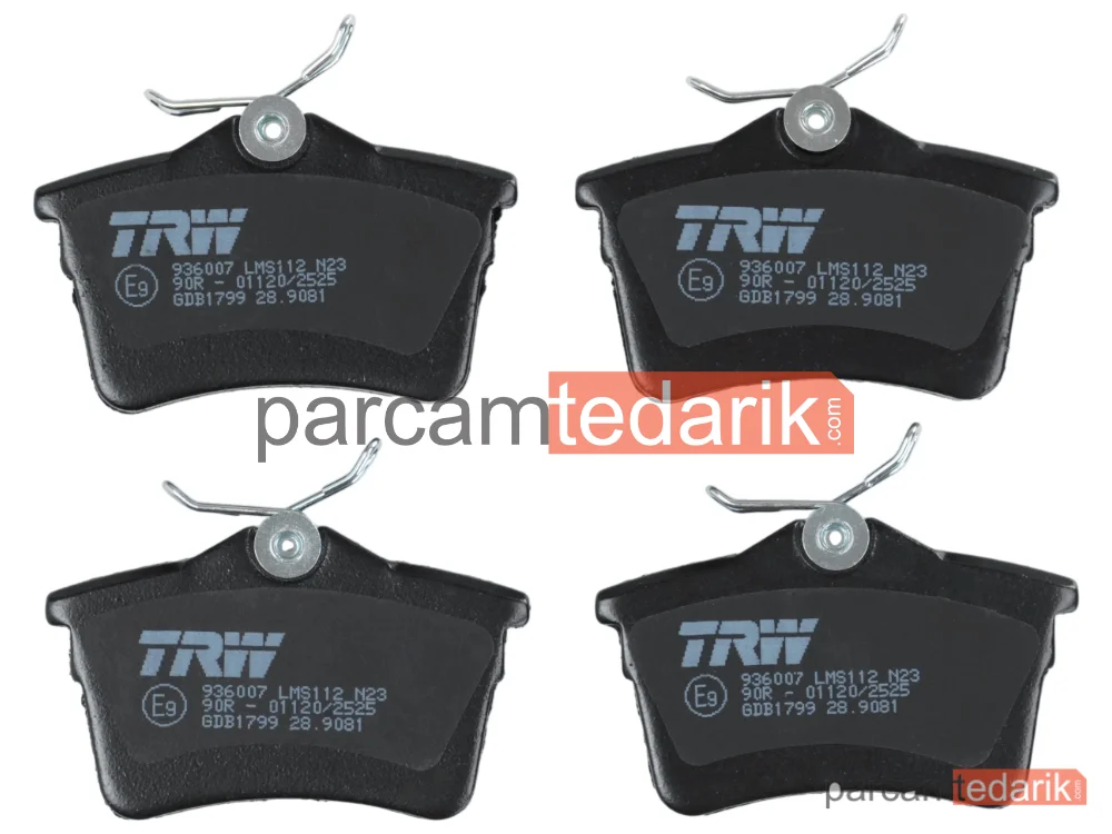 TRW GDB1799 | Fren Balatası Arka Peugeot 308 SW I 1.6 16V 07-14, 1.6-2.0 HDİ 07-17, Partner Tepee 1.2 THP 16=>, 1.6 VTİ 08=> 1.6 HDİ 08=>, Citroen Berlingo Multispace 1.6 08=>, 1.6 HDİ 08=>