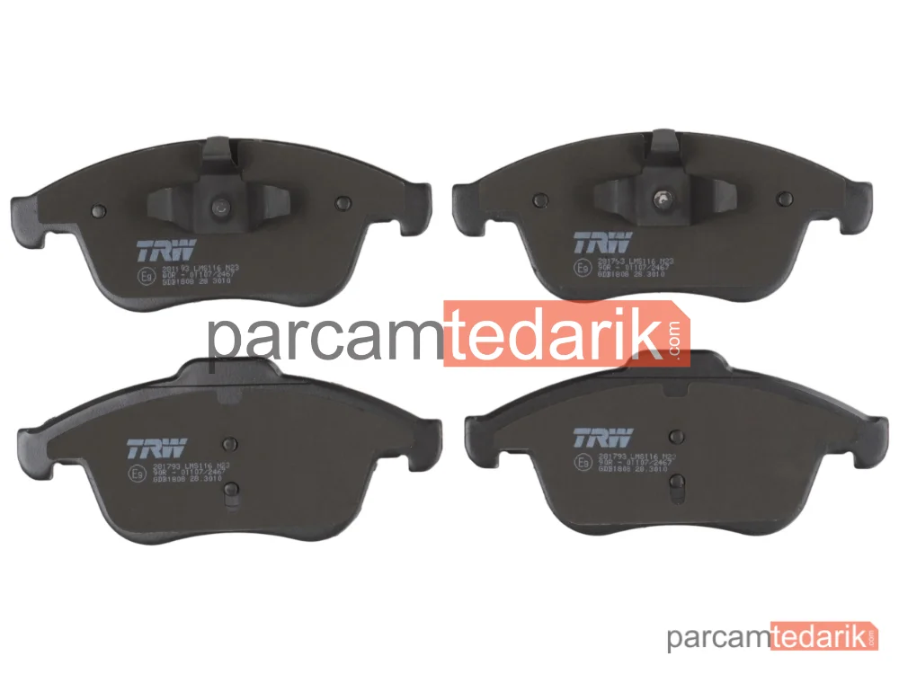 TRW GDB1808 | Fren Balatası Ön Renault Laguna III 2.0 16V 07-12, 2.0 16V T 07-15, 2.0 DCİ 07-15
