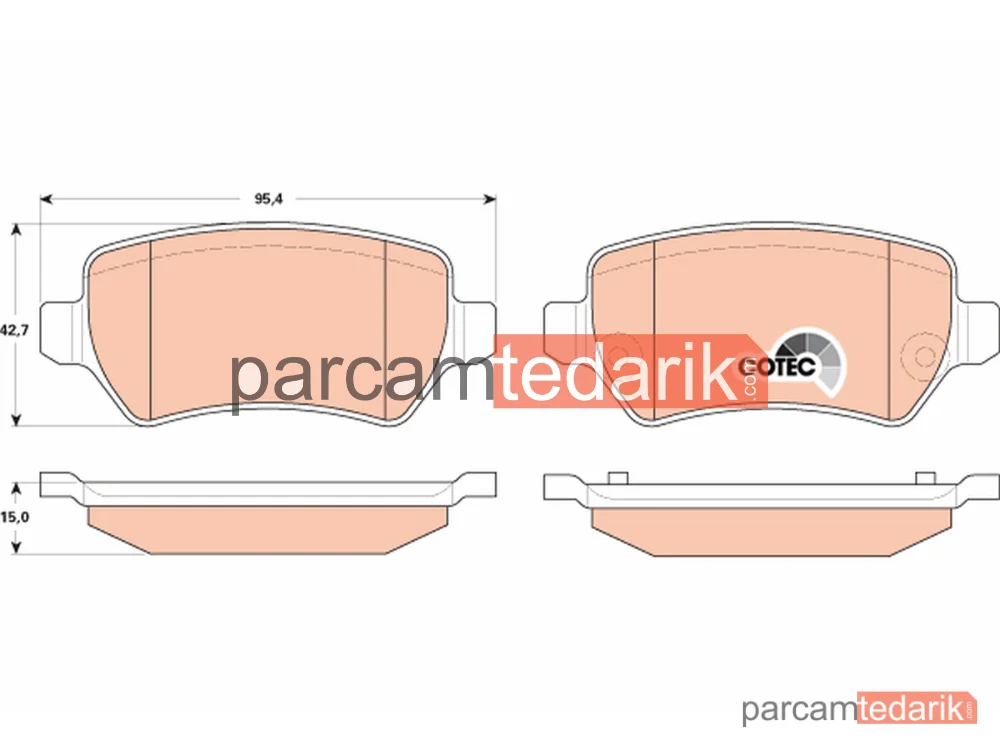 GDB1831 | Fren Balatası Arka Opel Zafira/ Zafira Family B 1.6 05-15, 2.0 05-10