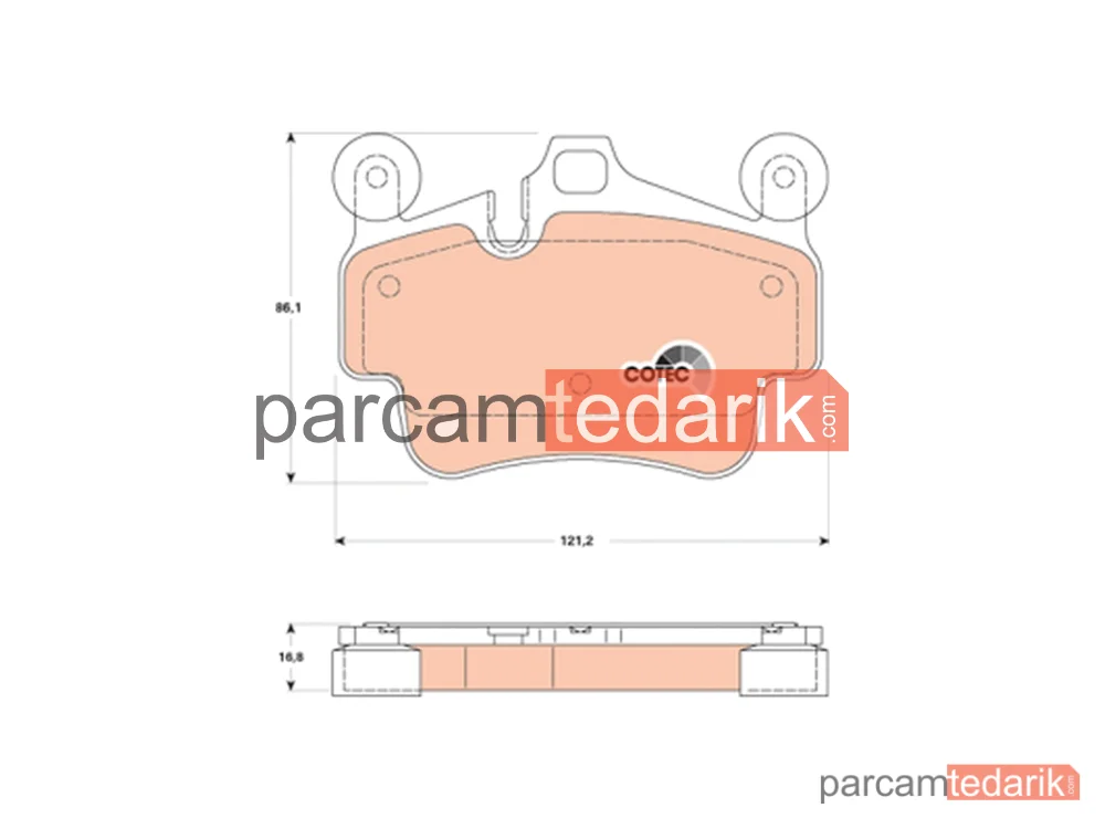 GDB1836 | Fren Balatası Ön Porsche 911 Targa Tavan 3.6 Carrera 4 06-08, 3.8 Carrera 4S 06-12, Boxster 2.9 09-12, S 3.2 04-06, S 3.4 06-11