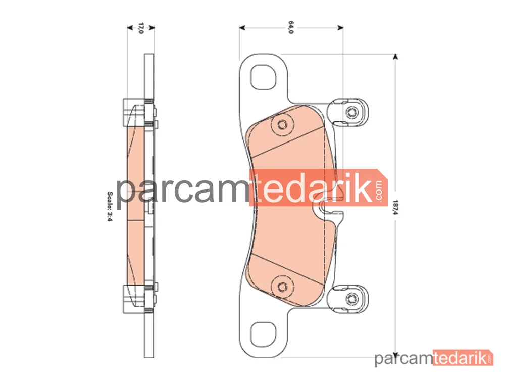 GDB1876 | Fren Balatası Arka Porsche Cayenne 3.6 10=>, 4.8 S 10=>, 4.8 T 10=>, 3.0 D 10=>