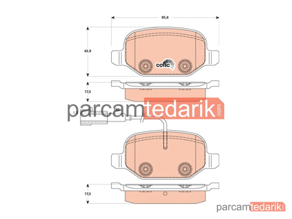 GDB1881 | Fren Balatası Arka Alfa Romeo Mito 1.4 08=>, 1.4 TB 13=>