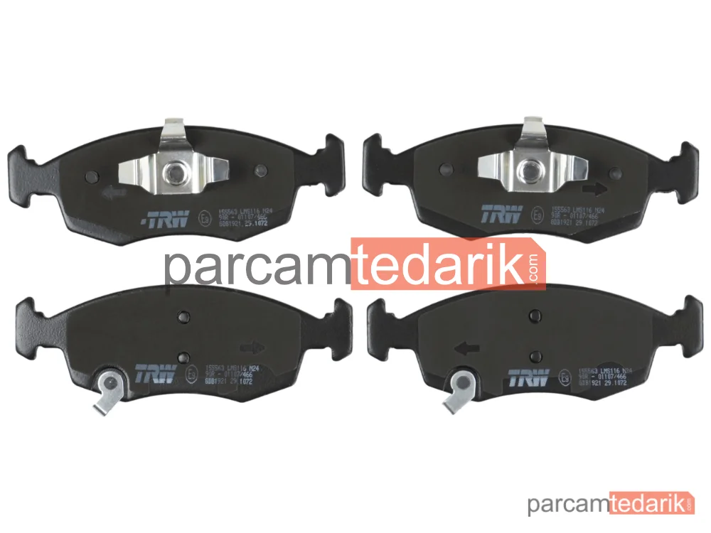 TRW GDB1921 | Fren Balatası Ön Fiat Panda 0.9-1.2 12=>, 1.3 D Multijet 12=>