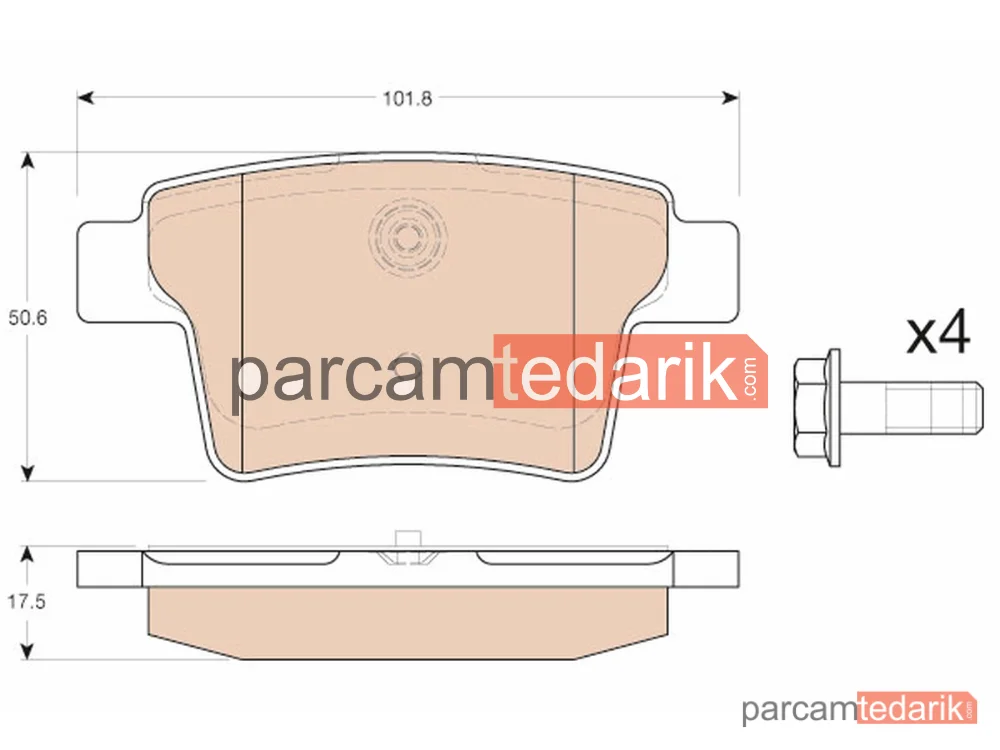 GDB1988 | Fren Balatası Arka Jaguar X-TYPE 2.0 D 03-09, 2.2 D 05-09, 3.0 V6 01-08, 2.5 V6 01-09, 2.1 V6 02-09