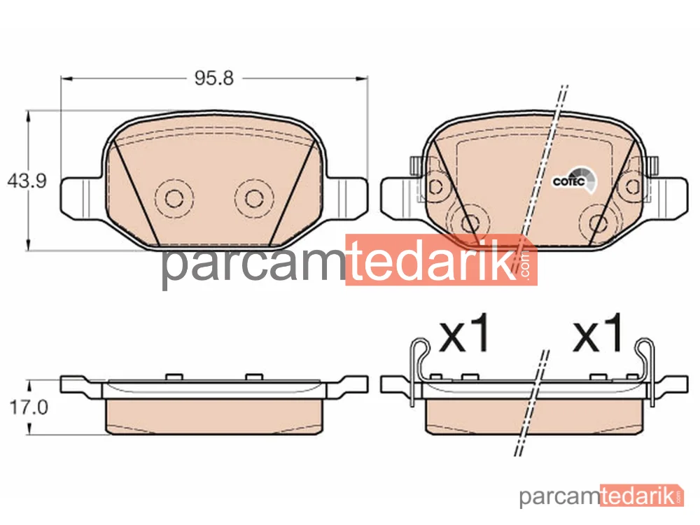 GDB2002 | Fren Balatası Arka Fiat 500L 0.9 12=>, 0.9 Natural Power 13=>, 1.4 12=>, 1.3 D Multijet 12=>, 1.6 D Multijet 12-18