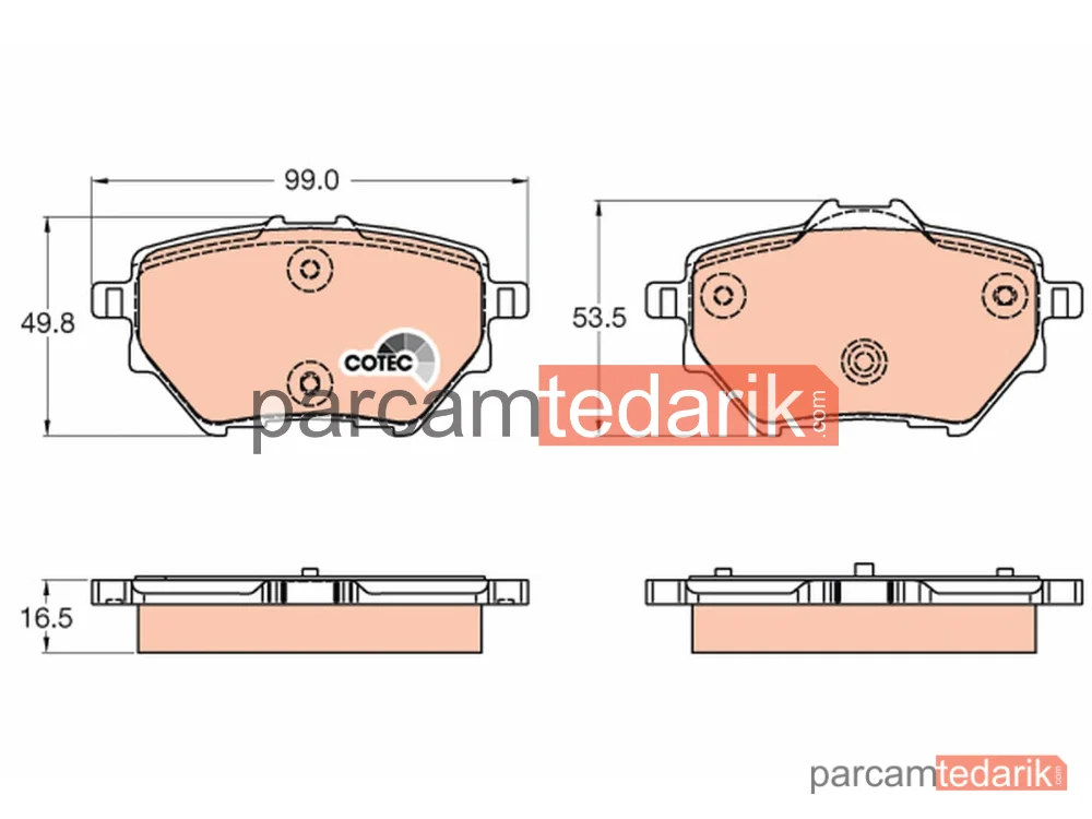 GDB2036 | Fren Balatası — Citroën Berlingo, Citroën Berlingo Kasa/büyük limuzin, Citroën Berlingo Multispace