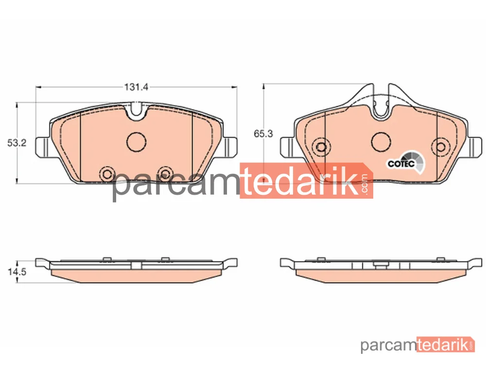 GDB2038 | Fren Balatası Ön BMW İ3 Renge Extender 13=>, S Range Extender 17=>