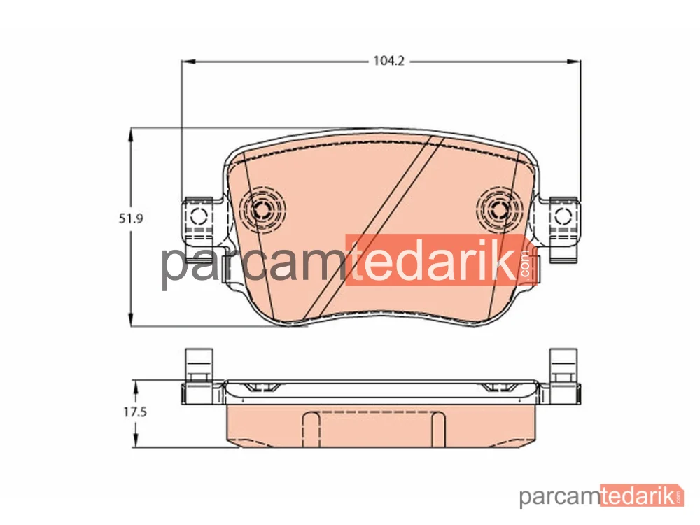 GDB2042 | Fren Balatası Arka Seat Leon 1.0 TSİ 15=>, 1.2 TSİ 12=>, 1.4 TGİ 13=>, 1.4 TSİ 12=>, 1.8 TSİ 13=>, 1.6-2.0 TDİ 12=>