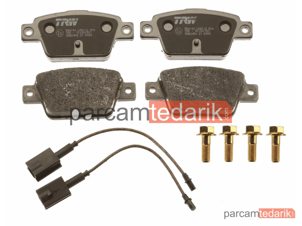 TRW GDB2054 | Fren Balatası Arka Fiat Bravo II 1.4 07-14, 1.4 T-JET 07-14, 1.4 16V 10-14, 1.6-1.9 D Multijet 07-14, 2.0 D Multijet 08-14, Multipla 1.6 16V 02-10
