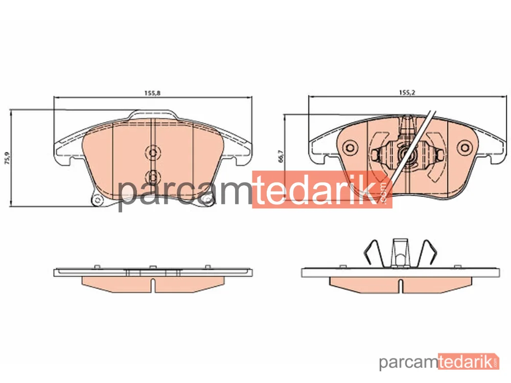 GDB2075 | Fren Balatası Ön Ford Fusion 1.25 04-12, 1.4 02-12, 1.4 LPG 10-12, 1.6 TDCİ 04-12