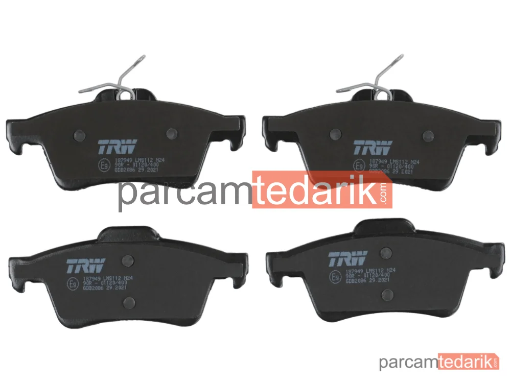 TRW GDB2086 | Fren Balatası Arka Ford C-Max 1.6-1.8 07-10, 1.6 TDCİ 07-10, 2.0 TDCİ 08-10, C-Max II 1.6 Tİ 10=>, 1.6 LPG 12=>, 1.5 TDCİ 15=>, 1.6-2.0 TDCİ 10=>,FOCUS C-Max 1.6-1.8 03-07, 2.0 04-07, 1.6-2.0 TDCİ 03-07, Focus II 1.4-1.6 04-12, 1.8 06-12, 2.0 04-12, 1.6-2.0 TDCİ 04-12, 1.8 TDCİ 05-12