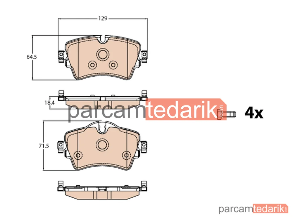 GDB2087 | Fren Balatası Ön BMW 2 Active Tourer 218 İ 14=>, 216 D 14=>, 218 D 13=>, 218 D XDRİVE 14=>, 2 GRAN Tourer 216 İ 14-18, 214 D 15-18, 216D 14=>