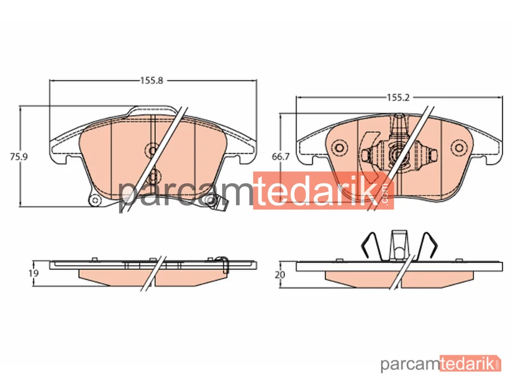 GDB2092 | Ön Fren Disk Balata (Ford Mondeo 2014- SMAX 2015-)