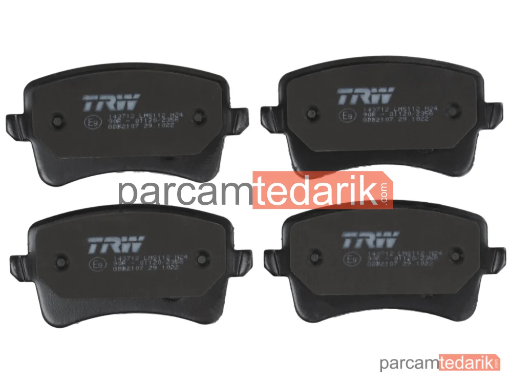 TRW GDB2107 | Fren Balatası Arka Audi A4 1.8 TFSİ 07-15, 2.0 TFSİ 08-15, 2.0 TDİ 07-15, 3.0 TDİ 11-15, A5 1.8 TFSİ 07-17, 2.0 TFSİ 08-17, 2.0 TDİ 08-17, 2.7 TDİ 07-12, 3.0 TDİ 11-17, A4 Allroad 2.0 TFSİ Quattro 09-16, 2.0 TDİ Quattro 09-16
