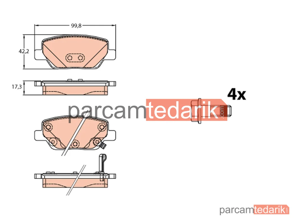 Fren Balatası — Fiat Egea Hatchback, Fiat Egea Sedan, Fiat Egea Station wagon - GDB2156