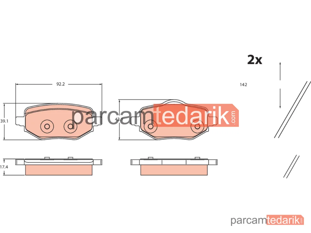 GDB2480 | Fren Balatası Arka Opel Corsa F Mokka Peugeot 208 2008 Citroen C4 III C4 X