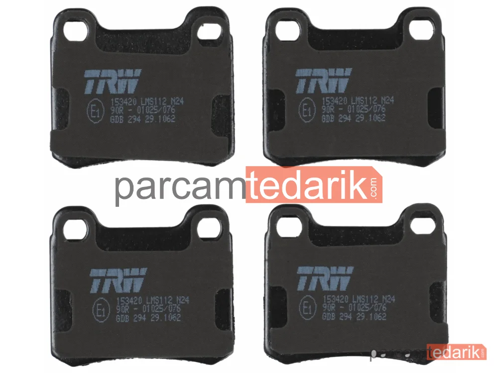 TRW GDB294 | Fren Balatası Arka Mercedes-Benz 190 E 1.8 90-93, 2.0 82-90, E 20 82-93, E 2.3 86-93, E 2.3-16 84-88, E 2.5-16 88-93, 2.3 E 82-88, E 2.6 86-93, D 2.0 83-93, D 2.5 85-93, 2.6 82-88, D 2.5 89-93, TD 2.5 88-93