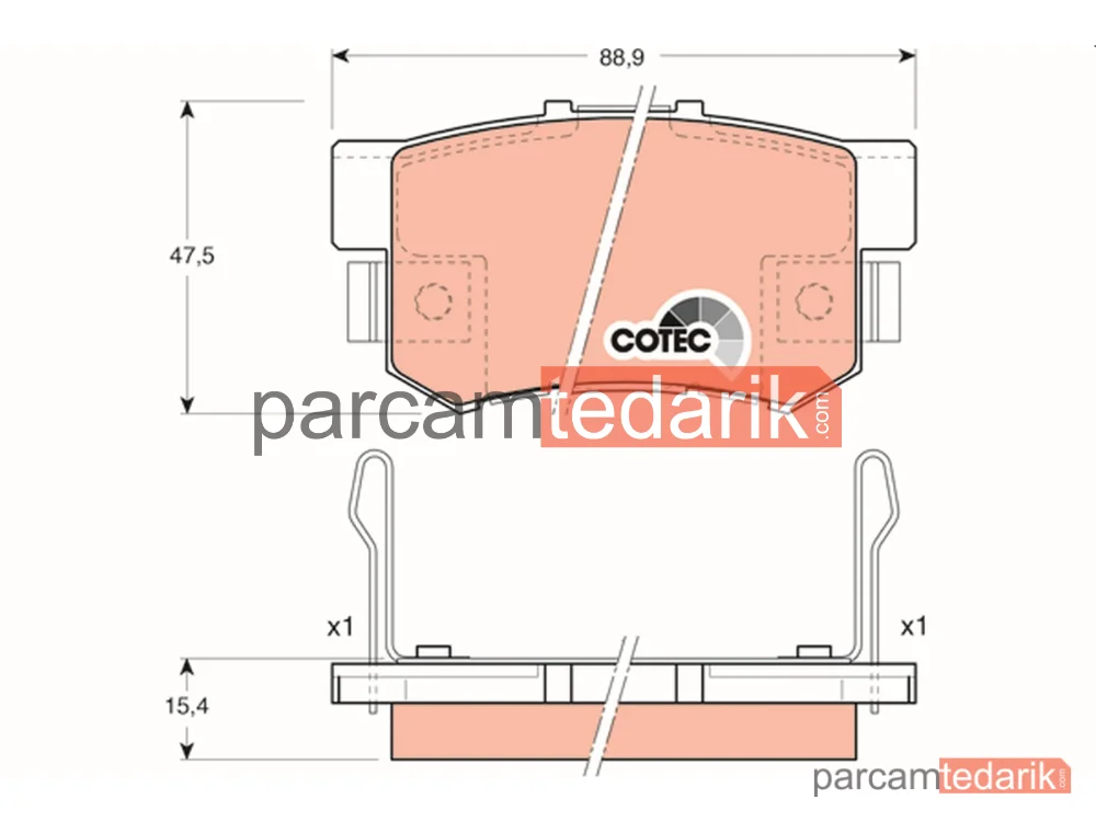 GDB3154 | Fren Balatası Arka Honda Accord IV 2.0 16V 90-93, 2.2 İ 16V Automatik 90-93