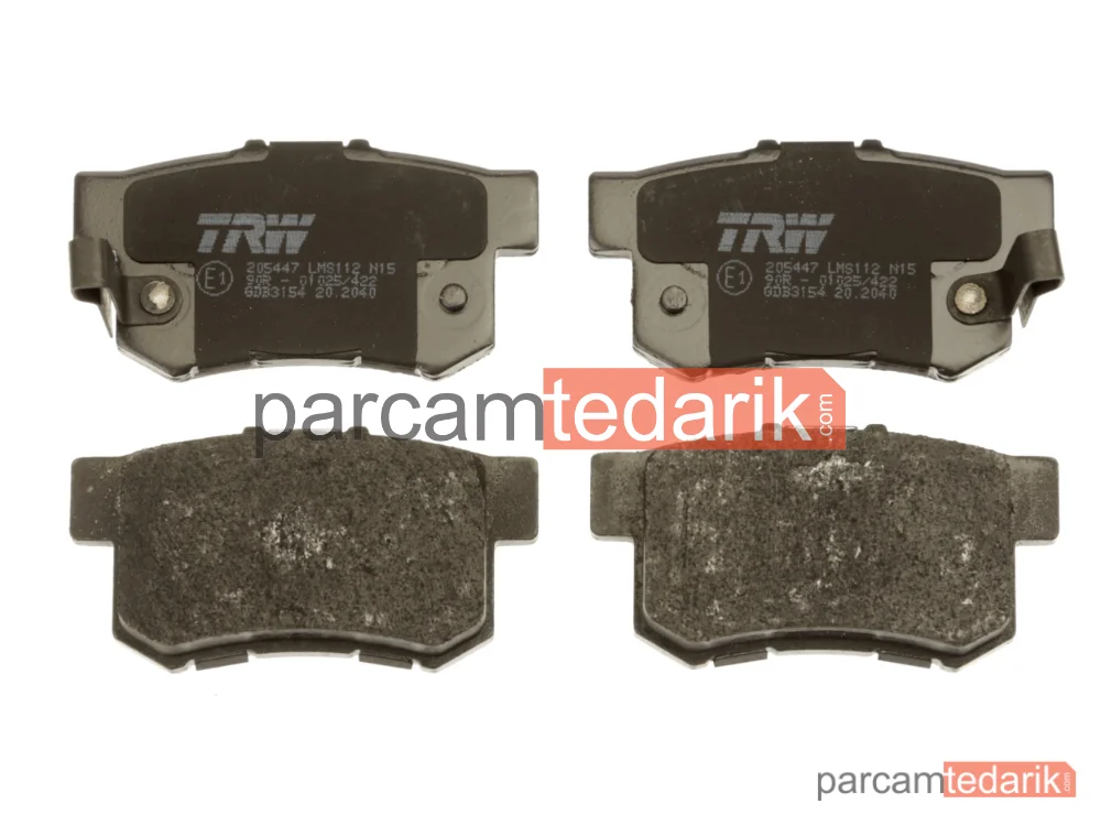 TRW GDB3154 | Fren Balatası Arka Honda Accord IV 2.0 16V 90-93, 2.2 İ 16V Automatik 90-93