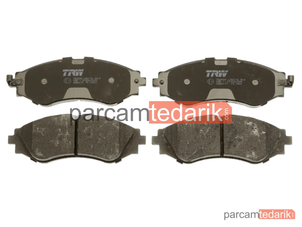 TRW GDB3171 | Fren Balatası Ön Daewoo Nubira 1.6 16V 97-99, 2.0 16V 97=>