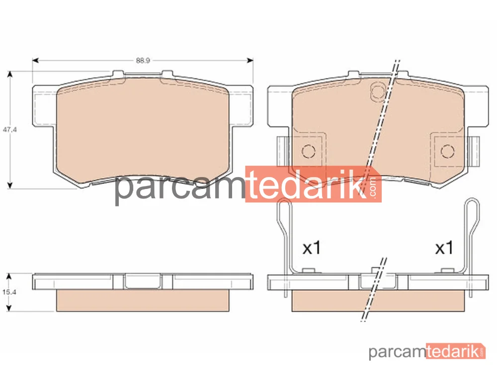 GDB3175 | Fren Balatası Arka Honda Civic VII HB 1.4 İ 01-05, 1.4 İS 01-05, 1.6-2.0 İ 01-05