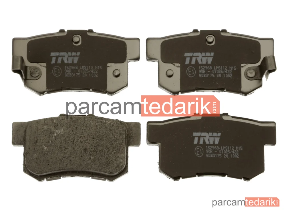 TRW GDB3175 | Fren Balatası Arka Honda Civic VII HB 1.4 İ 01-05, 1.4 İS 01-05, 1.6-2.0 İ 01-05