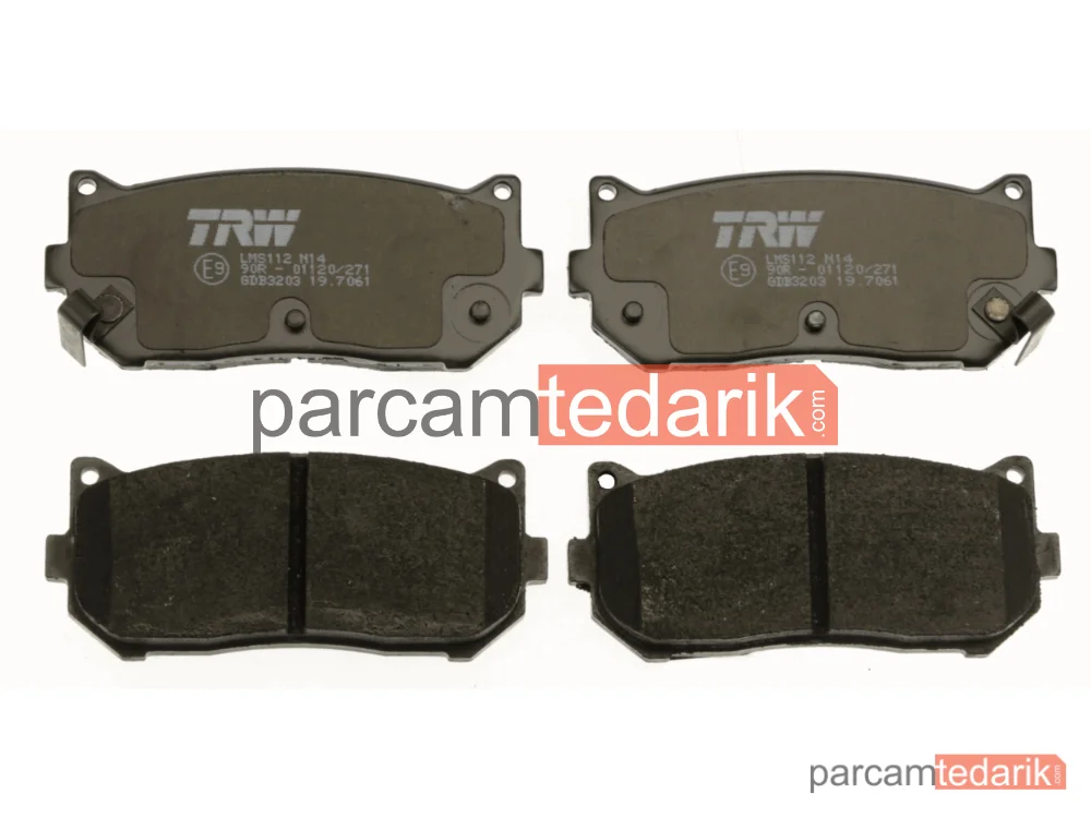 TRW GDB3203 | Fren Balatası Arka Kia Carens II MPV 1.6-1.8 02=>, 2.0 CVVT 04=>, 2.0 CRDİ 02=>
