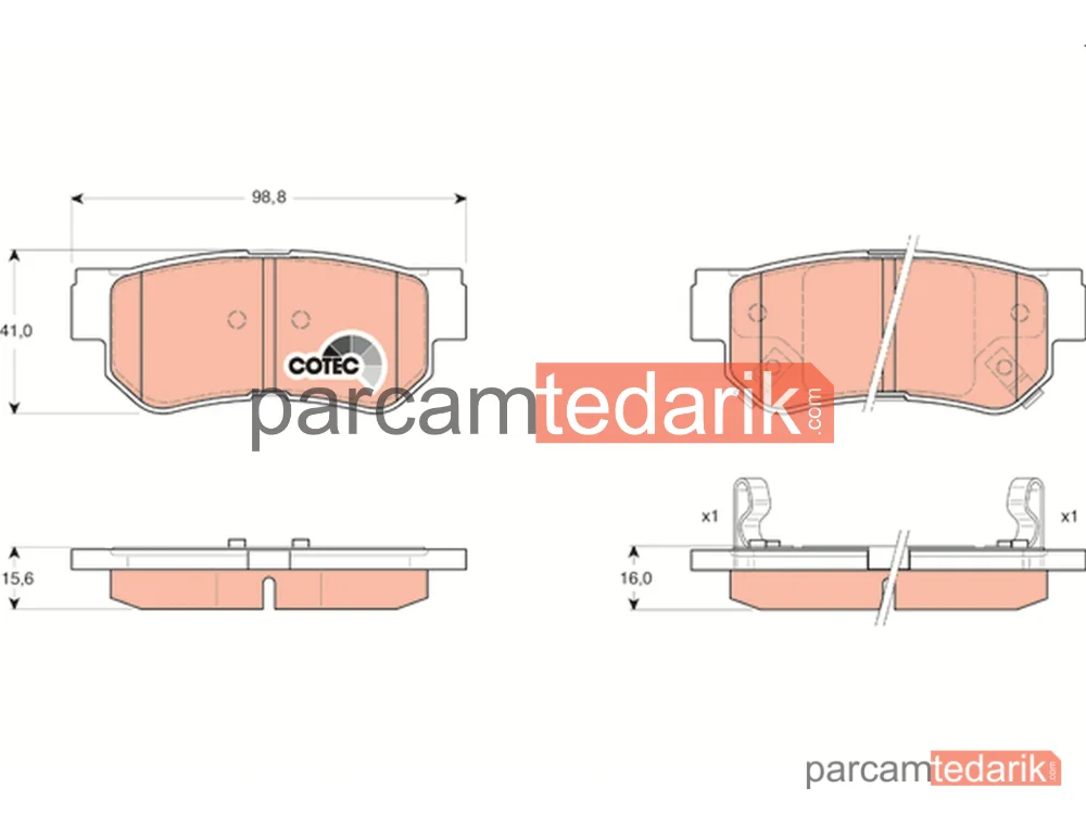 GDB3284 | Fren Balatası Arka Hyundai GETZ 1.4 İ 05-10, 1.6 05-06