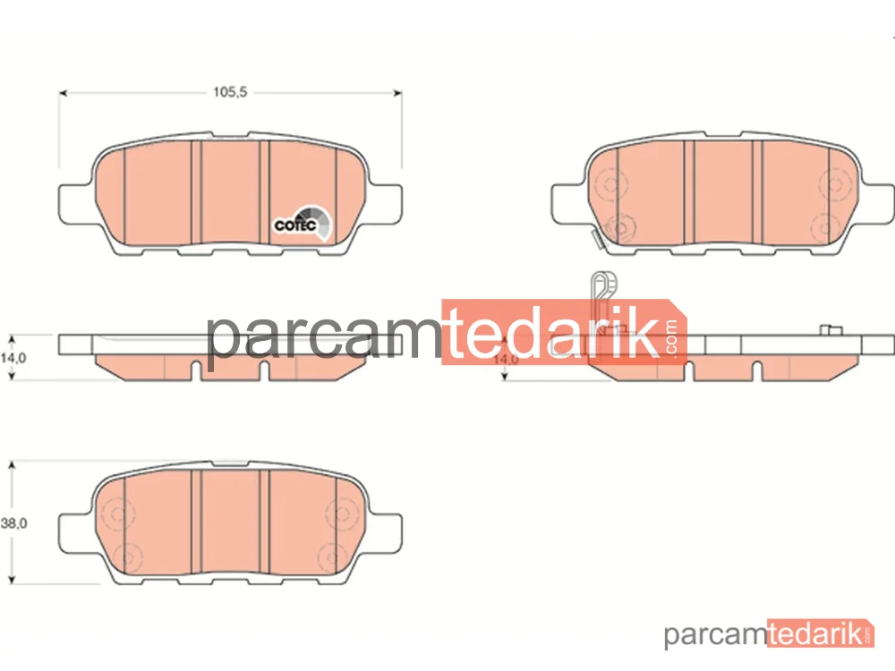 GDB3294 | Fren Balatası Arka Nissan Qashqai 1.5 DCİ 07-13, Nissan X-TRAIL1.6-1.8-2.0 02-08, 2.2 Dİ 02-07, 2.2 DCİ 07-13