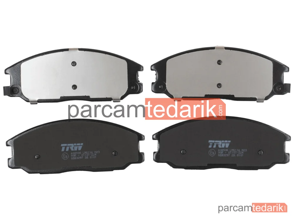 TRW GDB3297 | Fren Balatası Ön Hyundai Santa FE I 2.0 CRDİ 01-06, 2.0 CRDİ 4X4 01-06, 2.0 01-06, 2.4 16V 01-06, 2.4 16V 4X4 01-06, 2.7 V6 4X4 01-06