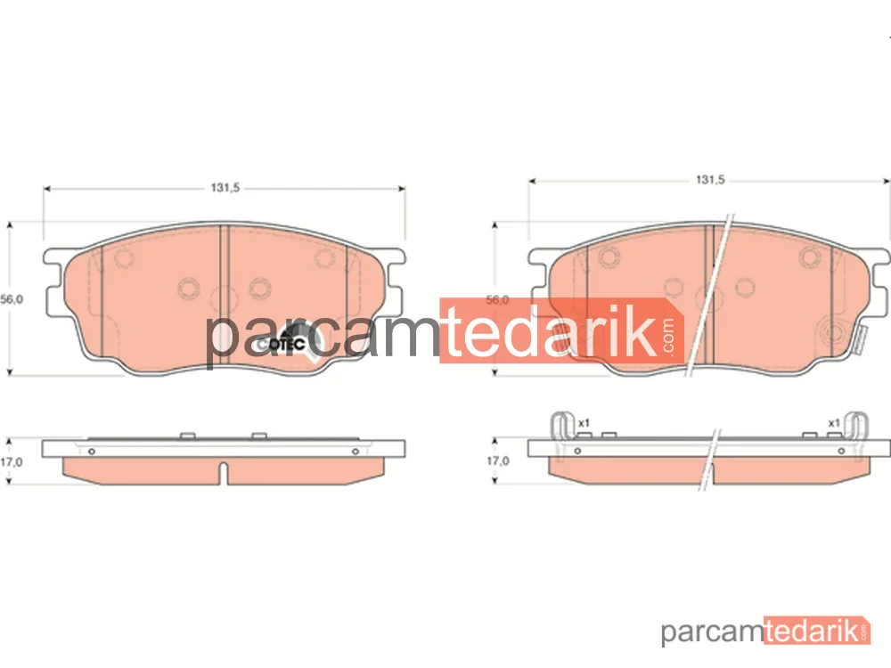 GDB3309 | Fren Balatası Ön Mazda 6 HB 1.8 02-07, 1.8 MZR 07-13