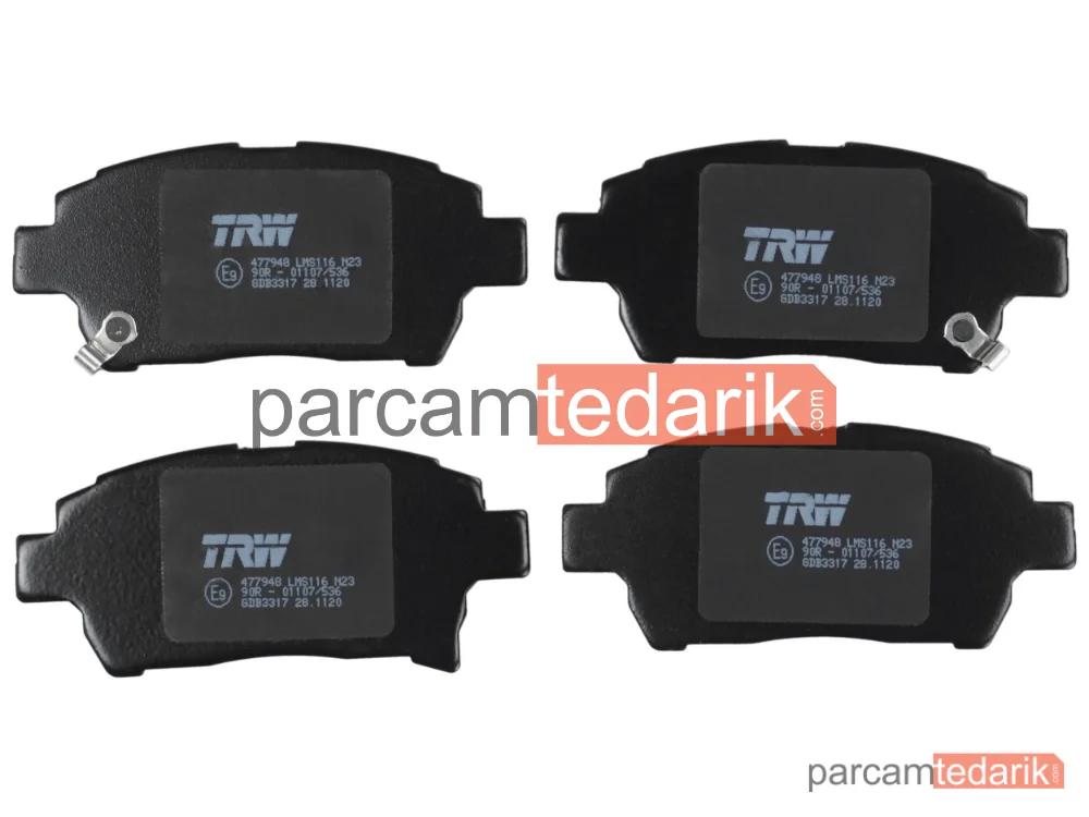 TRW GDB3317 | Fren Balatası Ön Toyota Corolla 1.4 VVT-İ 01-07, 1.6 VVT-İ 02-06