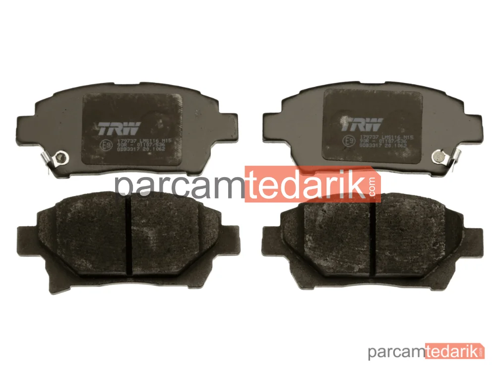 TRW GDB3317 | Fren Balatası Ön Toyota Corolla 1.4 VVT-İ 01-07, 1.6 VVT-İ 02-06