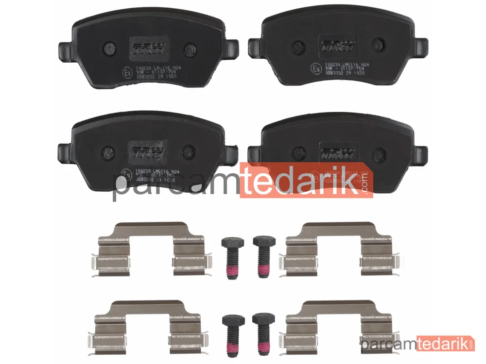 TRW GDB3332 | Fren Balatası Ön Renault Clio III 1.2-1.4-1.6 16V 05=>, 2.0 16V 06=>, 1.5 DCİ 05=>, Modus, Nissan Micra III 1.0-1.2-1.4 16V 03-10, 1.5 DCİ 03-10