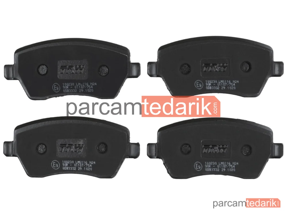 TRW GDB3332 | Fren Balatası Ön Renault Clio III 1.2-1.4-1.6 16V 05=>, 2.0 16V 06=>, 1.5 DCİ 05=>, Modus, Nissan Micra III 1.0-1.2-1.4 16V 03-10, 1.5 DCİ 03-10