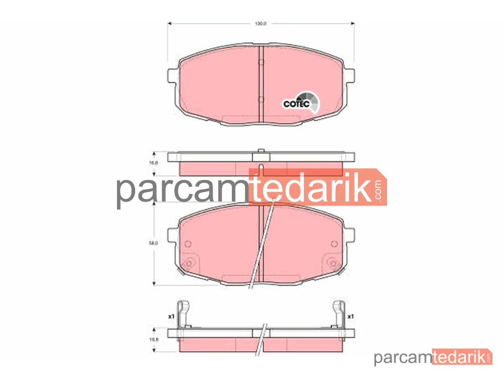 GDB3342 | Fren Balatası Ön Kia Carens II MPV 1.6-1.8 02=>, 2.0 CVVT 04=>, 2.0 CRDİ 02=>