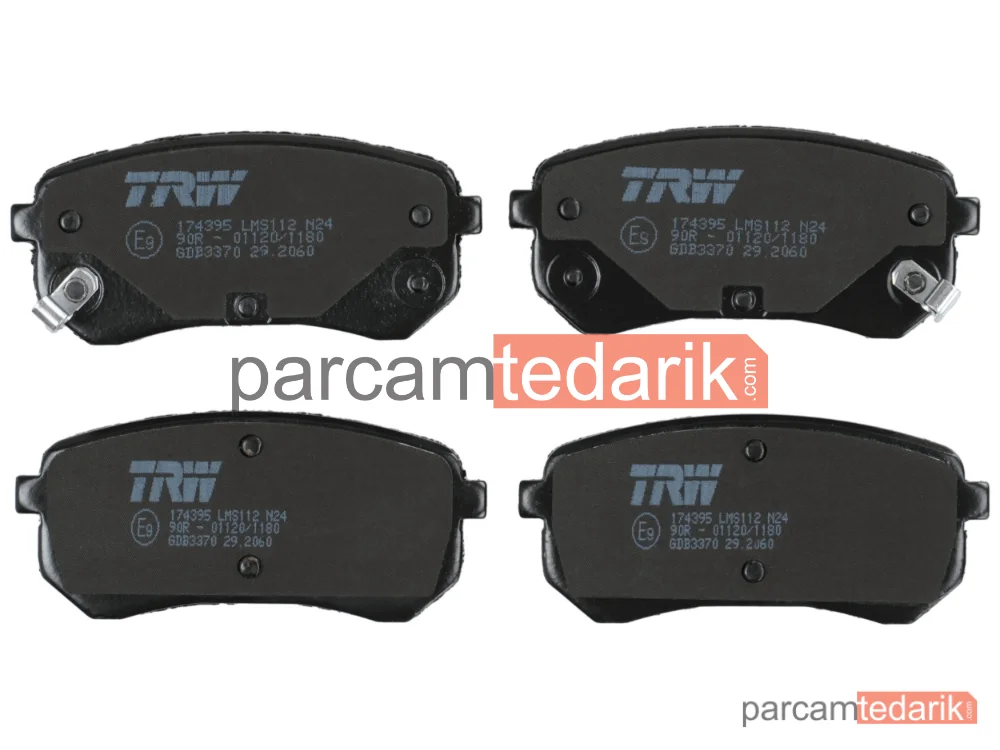 TRW GDB3370 | Fren Balatası Arka Hyundai İ10 1.0 11-17, 1.1-1.2 08-13, 1.1 CRDİ 08-11