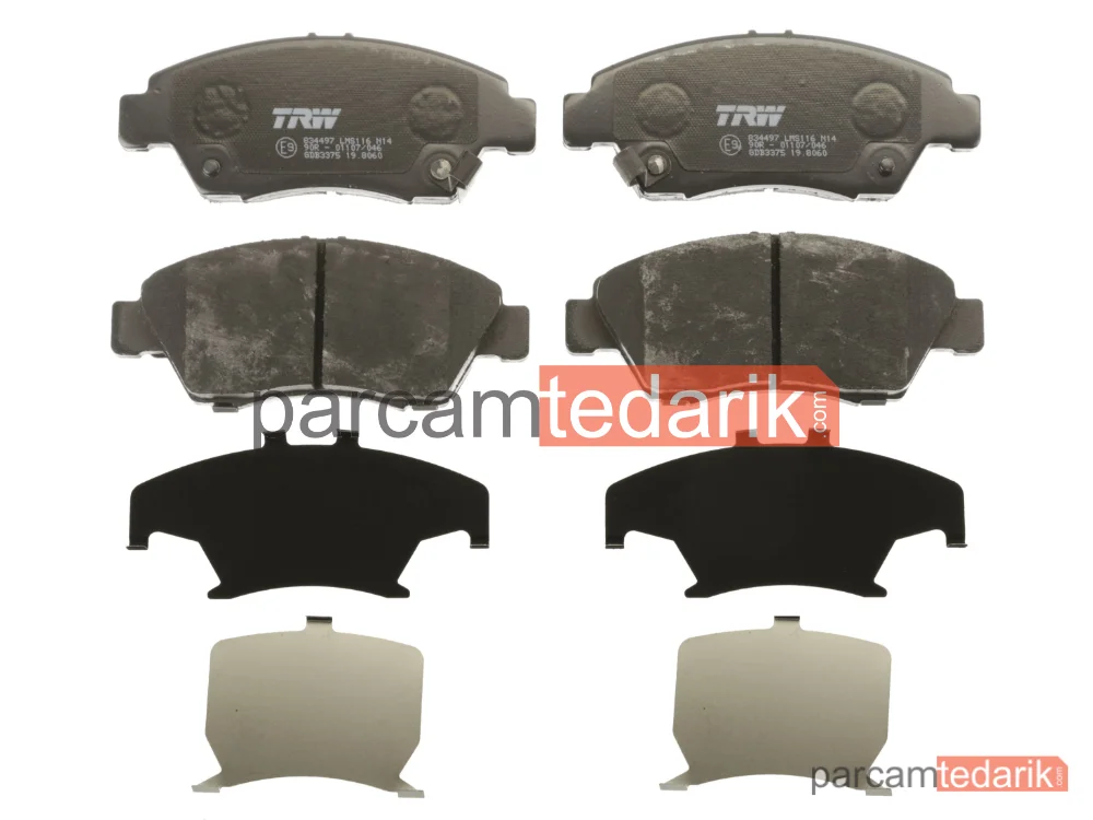 TRW GDB3375 | Fren Balatası Ön Honda Civic VI HB 1.4-1.5-1.6 İ 95-01, 1.6 VTİ 95-01