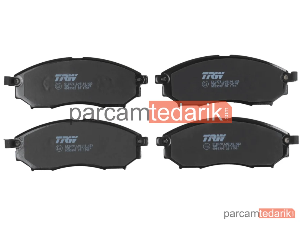 TRW GDB3392 | Fren Balatası Ön Renault Koleos I 2.5 08=>, 2.5 4X4 08=>, 2.0 DCİ 08=>, 2.0 DCİ 4X4 08=>, Nissan Qashqai 2.0 07-13, 1.6 DCİ 11-13, 2.0 DCİ 07-13, Pathfinder III 4.0 4WD 05=>, 2.5 DCİ 4WD 05=>, 2.5 DCİ 05=>