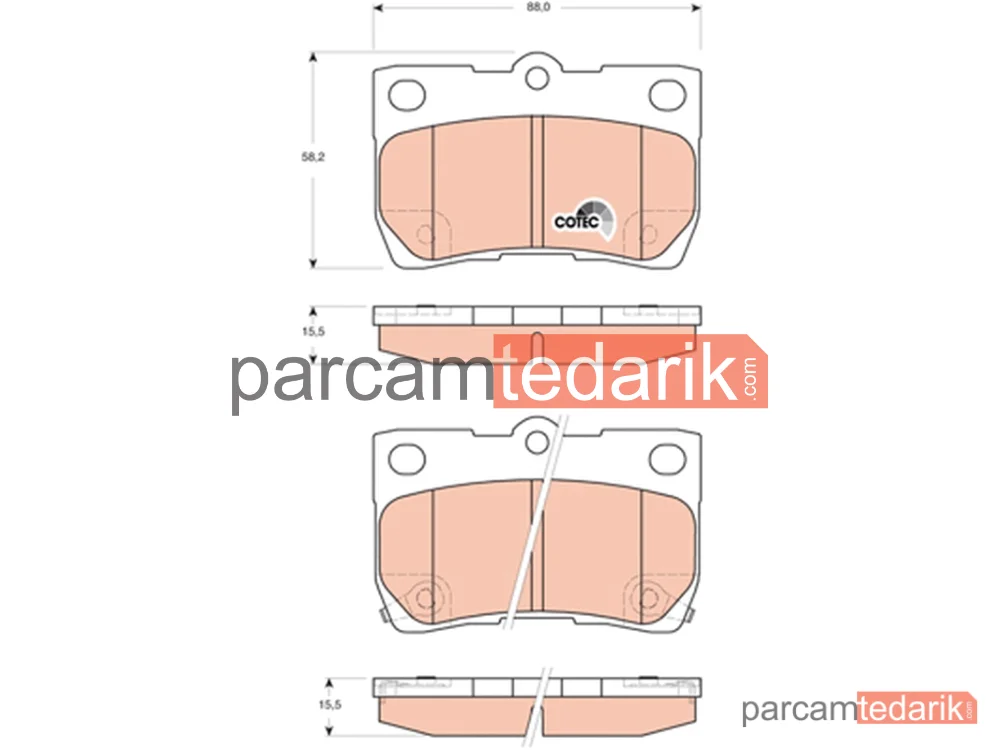 GDB3399 | Fren Balatası Arka Lexus GS 300-430 05-11, 460 07-11