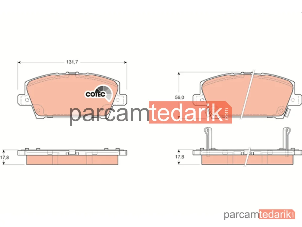 GDB3407 | Fren Balatası Ön Honda Civic VII HB 1.4 05=>, 2.2 CTDİ 05=>