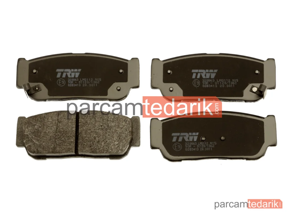 TRW GDB3413 | Fren Balatası Arka SsangYong Rodius 3.2 05=>, 3.2 4WD 07=>, 2.7 XDİ 05=>, 2.7 XDİ 4WD 05=>, Rodius II 2.0 XDİ 13=>, 2.0 XDİ 4WD 13=>