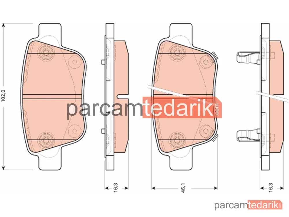 GDB3456 | Fren Balatası Arka Toyota Previa III 2.4 05=>