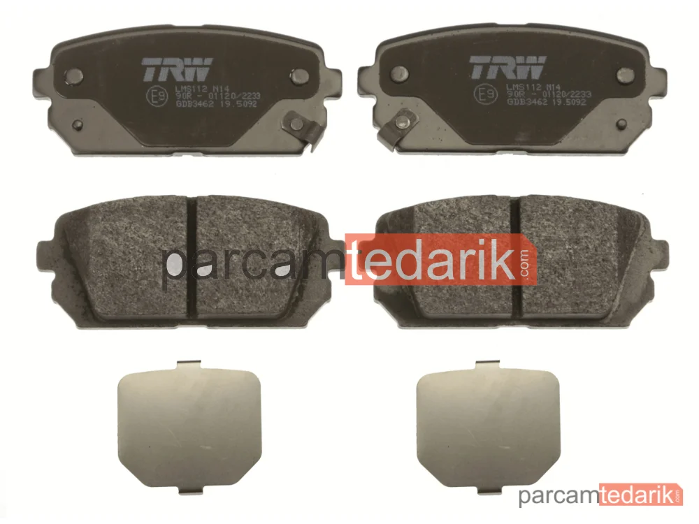 TRW GDB3462 | Fren Balatası Arka Kia Carens II MPV 2.0 CRDİ 02=>, Carens III MPV 1.6 CVVT 09=>, 2.0 CVVT 06=>, 1.6 CRDİ 10=>, 2.0 CRDİ 06=>