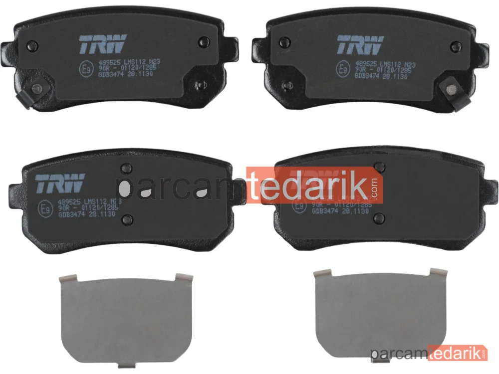 TRW GDB3474 | Fren Balatası Arka Hyundai İ20 1.2-1.4 08-15, 1.6 08-12, 1.1 CRDİ 12-15, 1.4 CRDİ 08-15, 1.6 CRDİ 08-12, İ30 1.4-1.6-2.0 07-11, 1.6-2.0 CRDİ 07-11