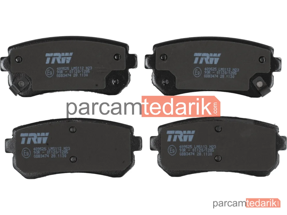 TRW GDB3474 | Fren Balatası Arka Hyundai İ20 1.2-1.4 08-15, 1.6 08-12, 1.1 CRDİ 12-15, 1.4 CRDİ 08-15, 1.6 CRDİ 08-12, İ30 1.4-1.6-2.0 07-11, 1.6-2.0 CRDİ 07-11