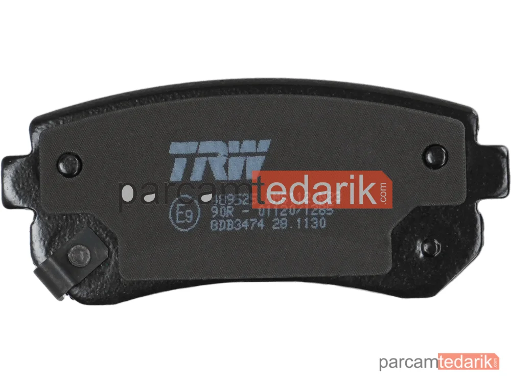 TRW GDB3474 | Fren Balatası Arka Hyundai İ20 1.2-1.4 08-15, 1.6 08-12, 1.1 CRDİ 12-15, 1.4 CRDİ 08-15, 1.6 CRDİ 08-12, İ30 1.4-1.6-2.0 07-11, 1.6-2.0 CRDİ 07-11