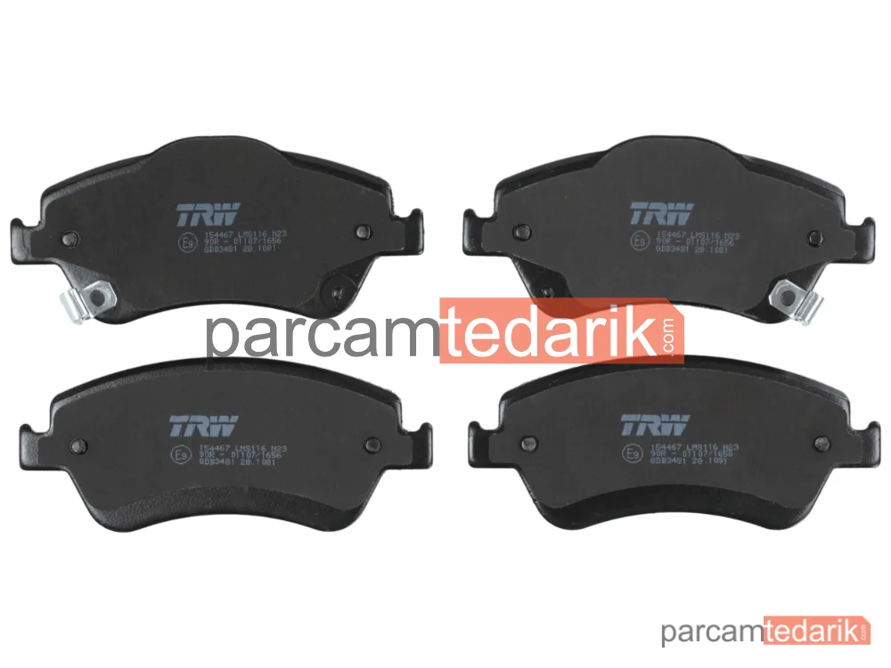 TRW GDB3481 | Fren Balatası Ön Toyota Auris 1.33 DUAL VVTI 09-12, 1.4 07-12, 1.6 07-12, 1.8 09-12, 1.4 D-4D 07-12, Corolla E15 1.33 08-14, 1.4 VVT-I 06-13, 1.4 D-4D 06-14